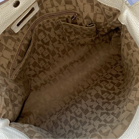 FURLA white leather foldable convertible crossbody top handle purse - Picture 11 of 12